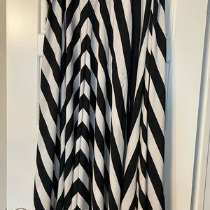 Chic Blue and White Striped Maxi Skirt